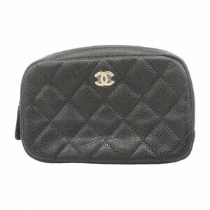 CHANEL Black Caviar Leather Pouch
